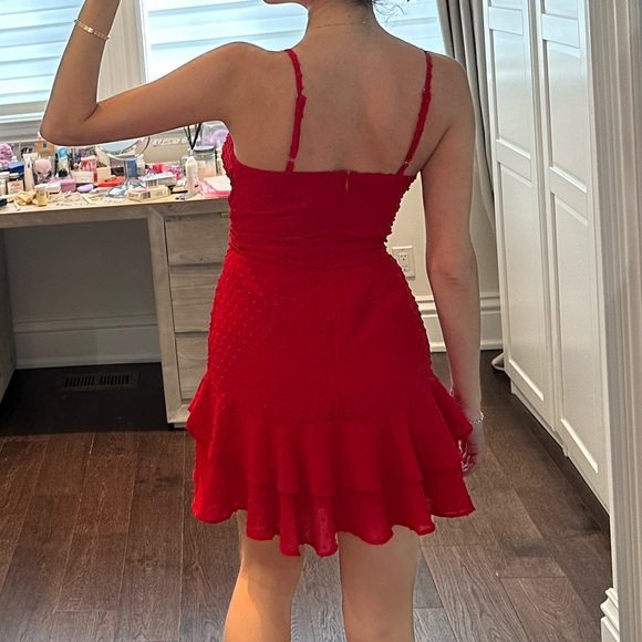 Meshki mini red dress with frills - Picture 2 of 5